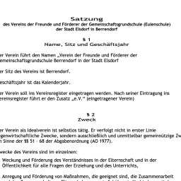 Satzung des Fördervereins der Eulenschule